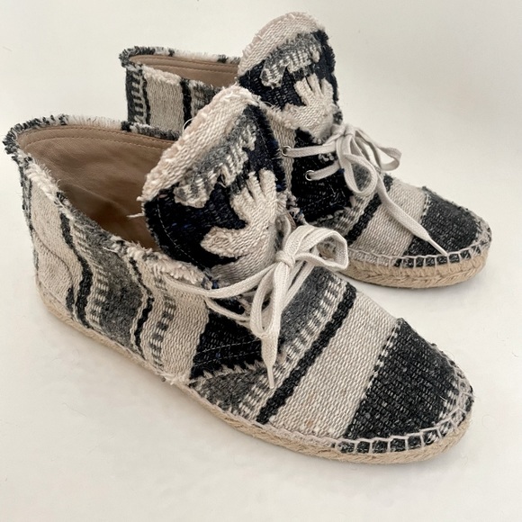 Chanel striped toile “cc” high top espadrilles - Picture 10 of 11